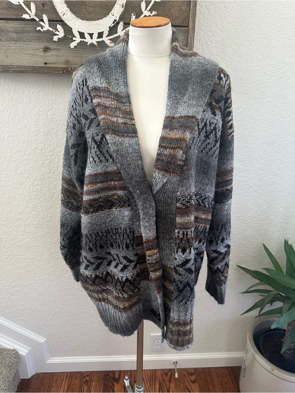 Knox Rose western Grandpa cardigan‎ sweater size L